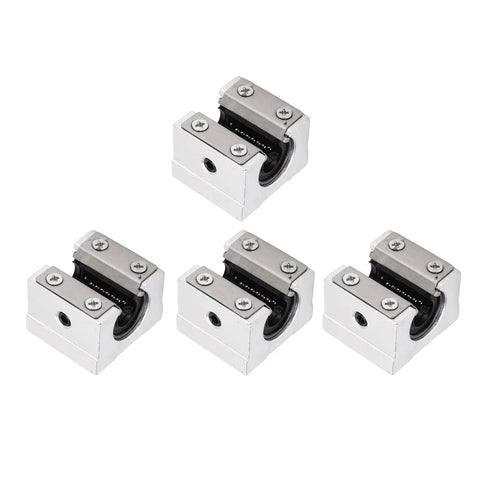 4 Pack Aluminum Slider Linear Motion Ball Bearing Slide Block SBR10UU, four aluminum rail blocks