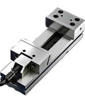 Dead Nuts Precision Machine Vise Featuring Slick Quick Lock Handles And Toughened Steel Jaws For Reliable Rock Solid Cnc Lathes Milling Machines Workbenches, close-up of durable metal construction.