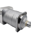 Top Shelf Compact Planetary Gearmotor Delivering Rock Solid Torque And Smooth Speed Reduction For Robotics And Shop Floor Automation Projects, silver metal body.