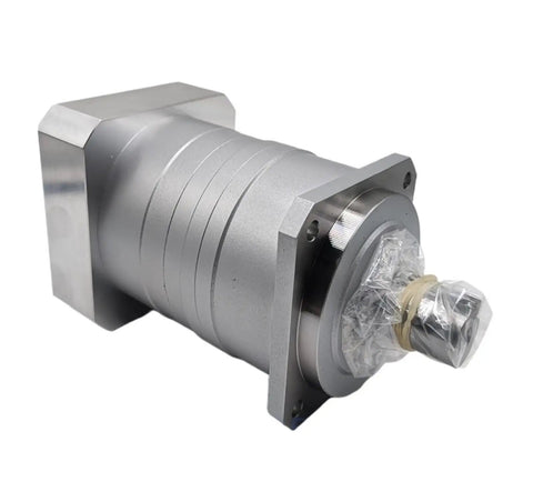 Top Shelf Compact Planetary Gearmotor Delivering Rock Solid Torque And Smooth Speed Reduction For Robotics And Shop Floor Automation Projects, silver metal body.