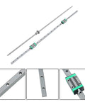 CNC Ball Screw And Linear Rail Kit With SFU1605 1200mm Set Two HGR20 1200mm Rails and carriages displayed on white background