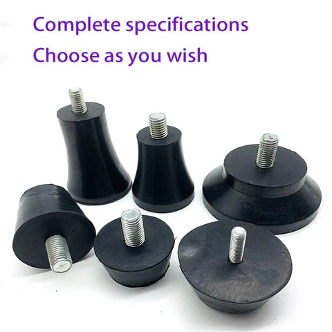 Rubber Adjustable Leveling Feet With Screws M6 M8 M10 for tables and chairs, various sizes displayed on white background