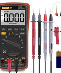 Ranging Digital Multimeter TRMS 6000 with battery clips and test leads for DIY voltage checks on AC DC current resistance ohm diode