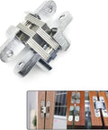 2 Pack Stainless Steel Hidden Door Hinges 180 Degree Concealed Folding Cross Hinges For Gates Doors Cabinets And Home Hardware