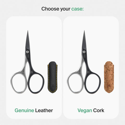 Self Sharpening Titanium Coated Nail Cutter Scissors For Pro Manicure, High Carbon Steel Durability, choose leather or cork case