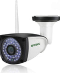 Outdoor WiFi 1080P Security Camera With Two Way Audio Motion Detection And Night Vision ONVIF IP Surveillance Cam in white housing