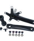 130mm 44T Aluminum Alloy Crankset With Bottom Bracket Matte Black Hollow Design For Lighter Rotational Weight And Smooth Road Bike Upgrades For Bikers And Cyclists, with BB and bolts