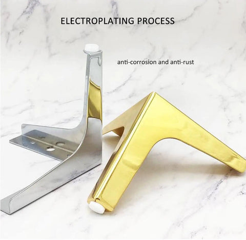 Heavy Duty Carbon Steel Furniture Legs With Slick Non Slip Rubber Bottoms And Included Screws For Sofas Couches And Cabinets Tough Gold Build shown in gold and chrome finishes.