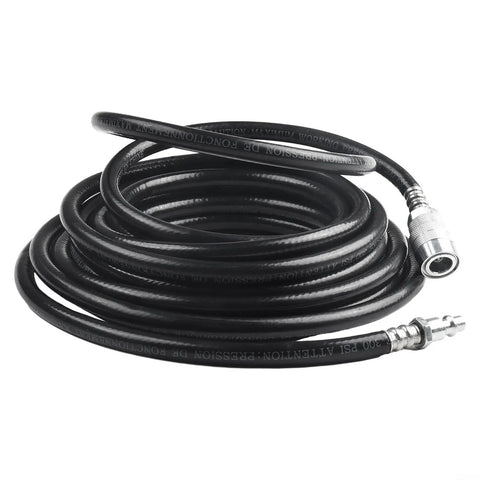 Heavy Duty 24.6 Foot PVC Air Compressor Hose With Quick Connect Fittings Sweet For Pneumatic Tools In Home Garage Setting Black 5mm ID Has Pro Grade Durability Flexibility For Everyday Workshop Set For Fast Tool Swaps And Rock Solid Air Flow coiled with quick connect fittings
