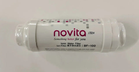 Close-up of Novita ionic water filter from Ionic Bidet Water Filter 3 Pack For Faster Smoother Clean Softens Water Reduces Mineral Build Up.