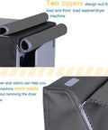 Heavy Duty Waterproof Washing Machine Cover With Zipper, Dustproof Outdoor Protector showing dual zipper design, grey cover
