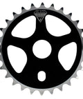 Micro Drive BMX Chain Ring 28T Alloy 6061 T6 Quiet One Eighth Inch Drive CNC Machined Black BMX Part For 3 Piece Cranks Hard Anodized Coating