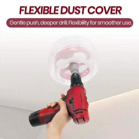Nexigins 4-inch & 6-inch bi-metal hole saw kit with dust bowl mounted on a red cordless drill for recessed lighting.