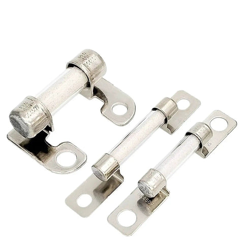 Premium Grade 450 Volt 20 Amp Automotive Circuit Fuse set with three different sizes, all metal and glass construction.