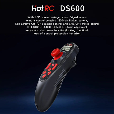 DS600 6CH 2 4Ghz RC Transmitter And Receiver Remote Controller with PWM RX for boat featuring ergonomic pistol grip