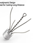 Close-up of Five Pack Spider Sinkers For Surf Fishing Heavy Duty Lead Weights 1 To 8 Ounces Sputnik Sinker Set with wires.