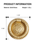 Dope Vintage Solid Brass Ring Pull Drawer Knobs Set Of 20 In Satin Gold Finish With Antique Bronze Accents, front view