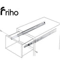 Illustration showing installation of 14 Inch Full Extension Ball Bearing Drawer Slides Set 10 Pairs Side Mount With Soft Close