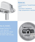 Long Stem Stove Knob Replacements For Frigidaire Gas Range Oven Knobs 5304525746 Replacement Part 5304504839 silver and back view