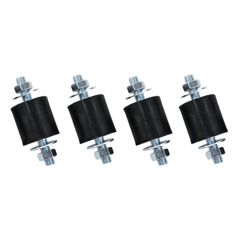Heavy Duty M8 Anti Vibration Rubber Isolator Mounts 30x30mm 4 Pack showing black cylindrical dampers