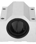 Heavy Duty Aluminum 40mm Linear Motion Ball Bearing Slider Block For Cnc Machinery showing end view with smooth bearing interior