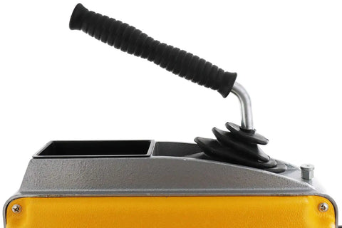 Close-up of the handle of the Heavy Duty K60 Drain Cleaning Machine With Auto Feed Mechanism And 250 Watt Motor.