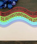 Vintage Lace Die Cuts 6 Piece Set With Wavy Border Edges on display showing intricate designs for DIY card making and scrapbooking projects.