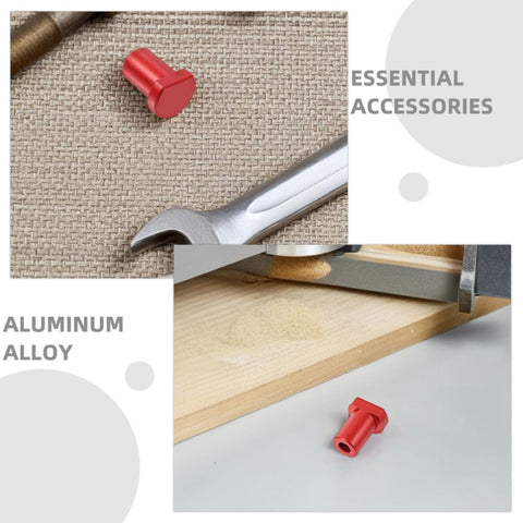 Six Piece Aluminum Alloy Bench Dogs For Woodworking Workbench with wrench and wood setup for efficiency