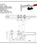 Beefy Heavy Duty Horizontal Toggle Clamp For Metal Plates And Circuit Boards 636 Kg Clamp Force Iron And Plastic Build