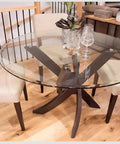 Glass table with Ten Pack Glass Table Top Bumpers Clear Vinyl Pads Spacers for patio furniture, strong grip, prevents sliding.