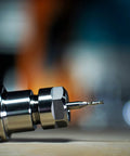 SpeTool carbide down-cut spiral router bit, 1/4" shank and 1/8" cutting diameter, close-up view