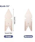 Front and reverse view of Three Piece Stainless Steel Fishtail Center Gauge Set For Thread Pitch Measurement 55 Degree