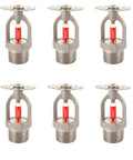 Heavy Duty 6 Pack Fire Sprinkler Heads Half Inch 68 Degree Bulb 304 Stainless Steel Ceiling Mount with rapid response bulb.