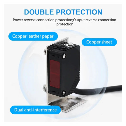 Through-Beam Photoelectric Proximity Sensor Switch With Diffuse Reflection Detection E3Z D82 PNP Economical Dope Value Budget-Friendly Range Options 10cm 80cm 2m 5m For Industrial Automation And Quick Reliable Sensing, black sensor