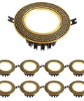 Premium Heavy Duty Copper Finish 5 Pack Recessed LED Downlights Featuring Smooth Baffle Trim - 12W ceiling lamps with decorative design.