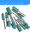 20 Piece Rubber Polishing Bits Kit For Rotary Tools 1/8 Inch Shank Silicone Buffing Bits Cylinder Bullet Shapes