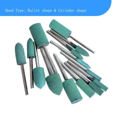 20 Piece Rubber Polishing Bits Kit For Rotary Tools 1/8 Inch Shank Silicone Buffing Bits Cylinder Bullet Shapes