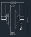 Heavy Duty Aluminum Alloy Wheel Hub Motor 14 Inch For Electric Scooter Motorcycle Conversion Kit dimensions diagram