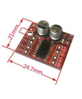 Red Dual H Bridge DC Stepper Driver Module 1.5A Per Channel with dimensions for smart cars and DIY robotics projects