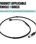 BMW brake pad wear sensor cable, black, OEM connector, for F30/F31/F32/F33 320i 328i