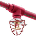 6 Pack 3/4 Inch Fire Sprinkler Head Cage Guards With Welded Steel Mesh And Red Powder Coating, close-up view of fire head protector.