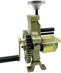 Ready To Roll Manual Ring Bender And Jewelry Press Machine For Folding Hard Metal Rings Bracelets compact hand crank tool side view.