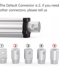 Image showing 320 Mm Stroke Linear Actuator Motor 24V Dc connectors, default connector highlighted for compatibility.