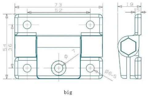 Six white plastic Z-shaped torque-damping hinge stops, angle adjustable for home improvement hardware.