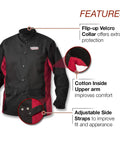 Split Leather Sleeved Welding Jacket With Flame Resistant Cotton Body Built Tough Cowhide Sleeves For Max Protection XXXL