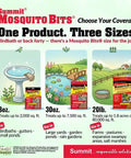 Kick Those Pesky Mosquitoes To The Curb With Premium Biological Bits For Yards And Garden Ponds Fast Acting Larvae Killer Delivers Epa Approved Bug Defense That Keeps Your Summer Chill Intact Inside A Practical Thirty Ounce Sealed Jar size comparison chart for 8oz, 30oz, and 20lb Mosquito Bits.