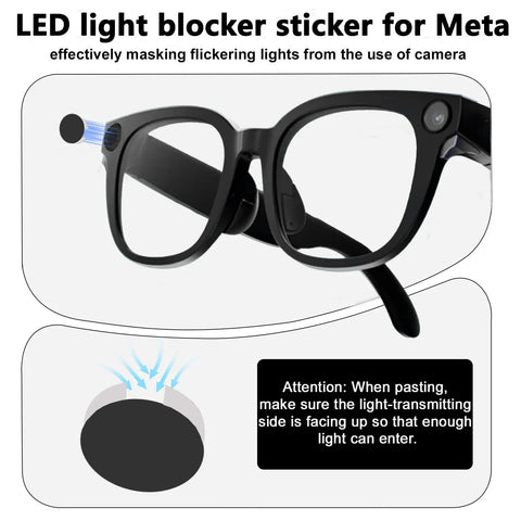 Led Blocker Stickers For Meta Glasses, 12 Pack With Medium Adhesive, Precision Cut Light Block Covers Demo On Glasses