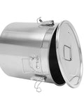 Heavy Duty Stainless Steel Canister With Airtight Lids Keep Your Pantry Stale Free Organize Rice Flour Grain And Coffee Lock In Freshness Bulk Food Storage Bucket 8.7 Gallon open from side angle