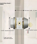 Satin Chrome Single Cylinder Deadbolt Lock for Commercial Security built tough ANSI Grade 1 UL three hour fire rating on door