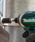 Drill using Three Piece Impact Ready Two Inch Square Socket Adapter Set Built Tough For High Torque Drivers And Drills With Retention Ball